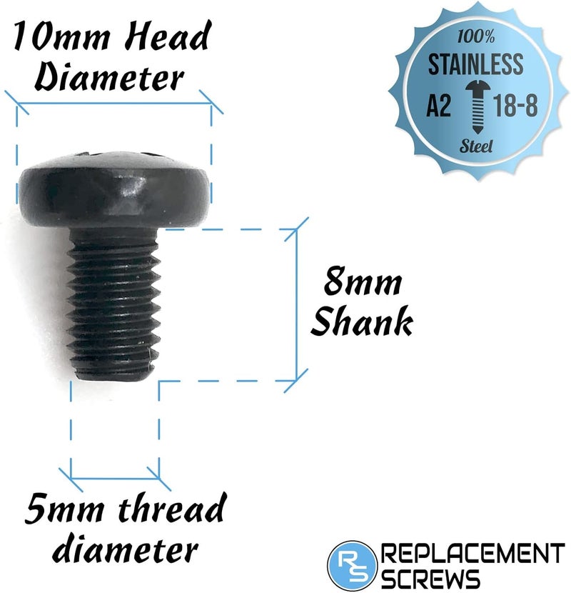 ReplacementScrews Rear License Plate Screws Compatible with Tesla Model 3 (M3) - Stainless Steel - Black Oxide - Medium Length (Pack of 4) - Image 2